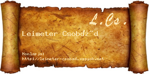 Leimeter Csobád névjegykártya